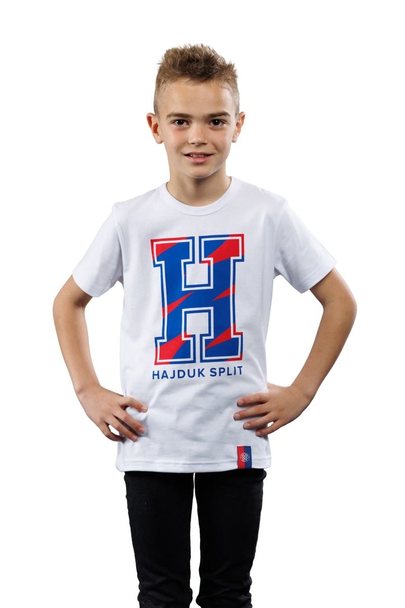 Hajduk dječja majica Hereditas, kratki rukav, bijela (crveno/plavo H)
