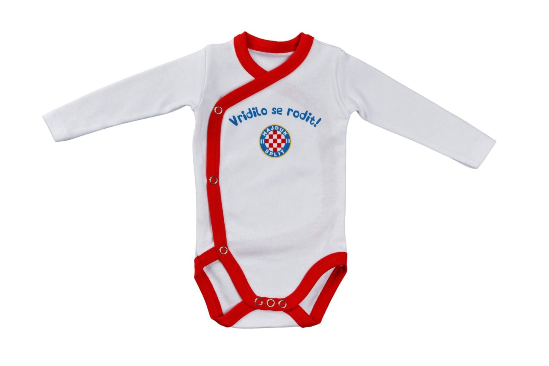 Dječji body dugi rukav Vridilo se rodit, crveni