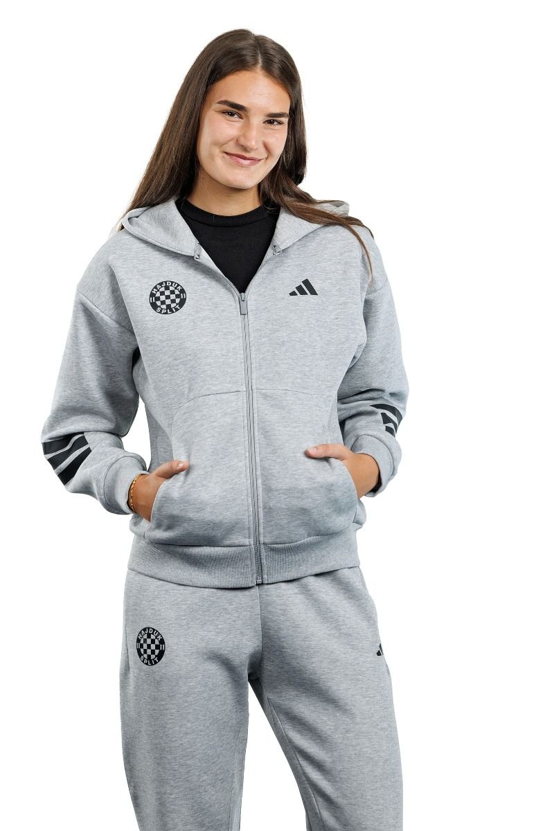 adidas ženska majica s kapuljačom F.Z., Hajduk W FI 3S FZ HD, siva