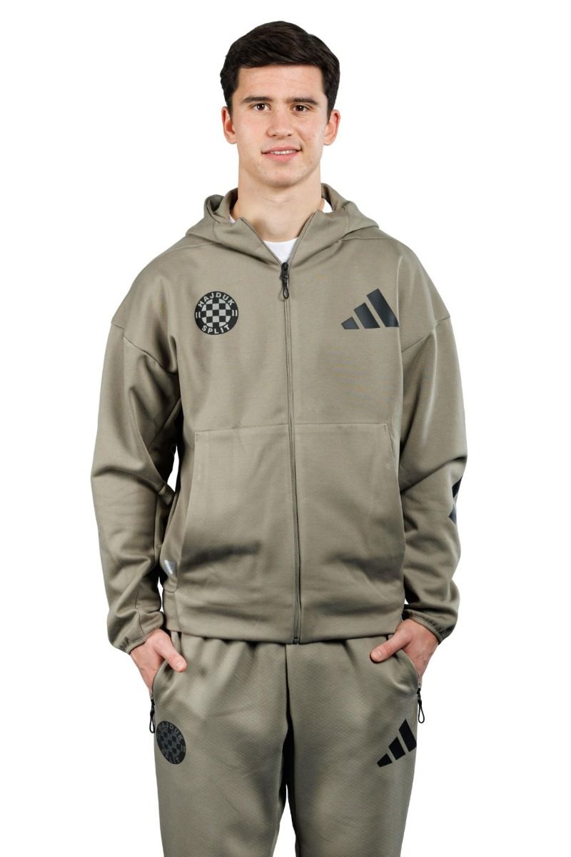 adidas majica s kapuljačom full zip, Hajduk M Z.N.E. FZ, clay