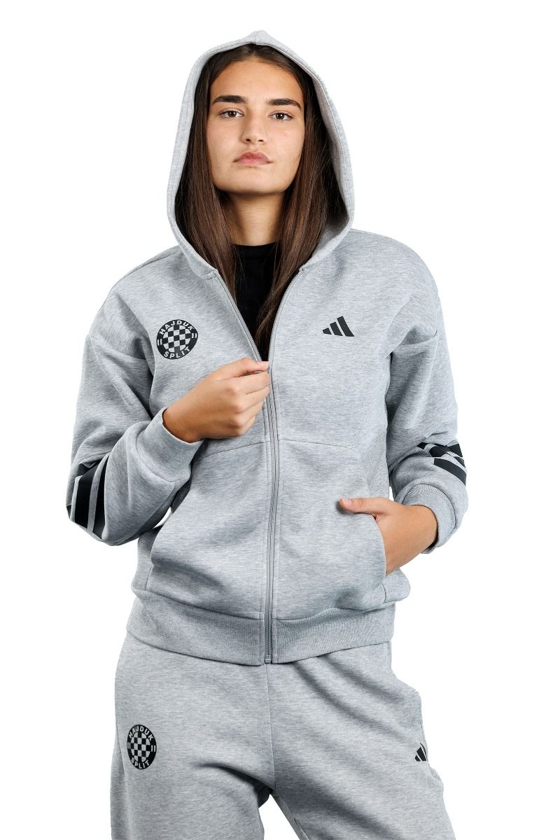 adidas ženska majica s kapuljačom F.Z., Hajduk W FI 3S FZ HD, siva