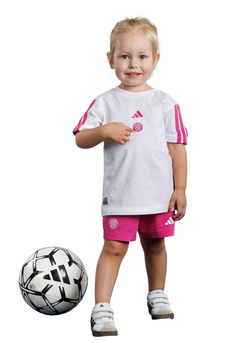 adidas baby komplet kratki rukav, Hajduk I 3S T-SET 160, bijelo/rozi