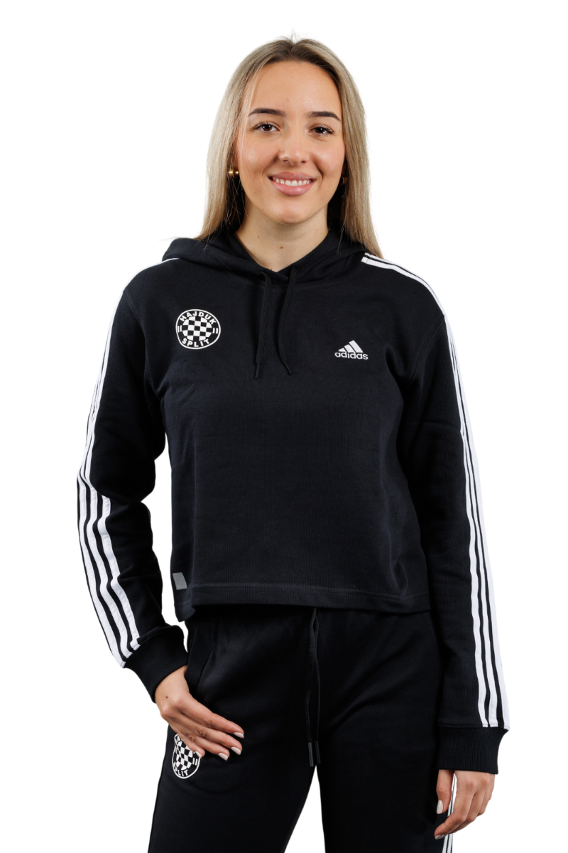 adidas ženska majica dugi rukav s kapuljačom, Hajduk W 3S FT CR HD crna