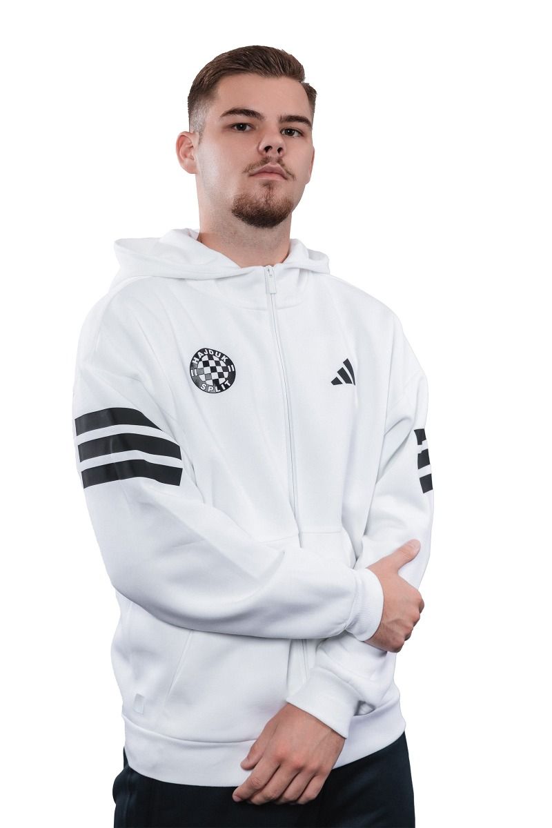 adidas majica dugi rukav s kapuljačom, Hajduk M FI 3S FZ, bijela