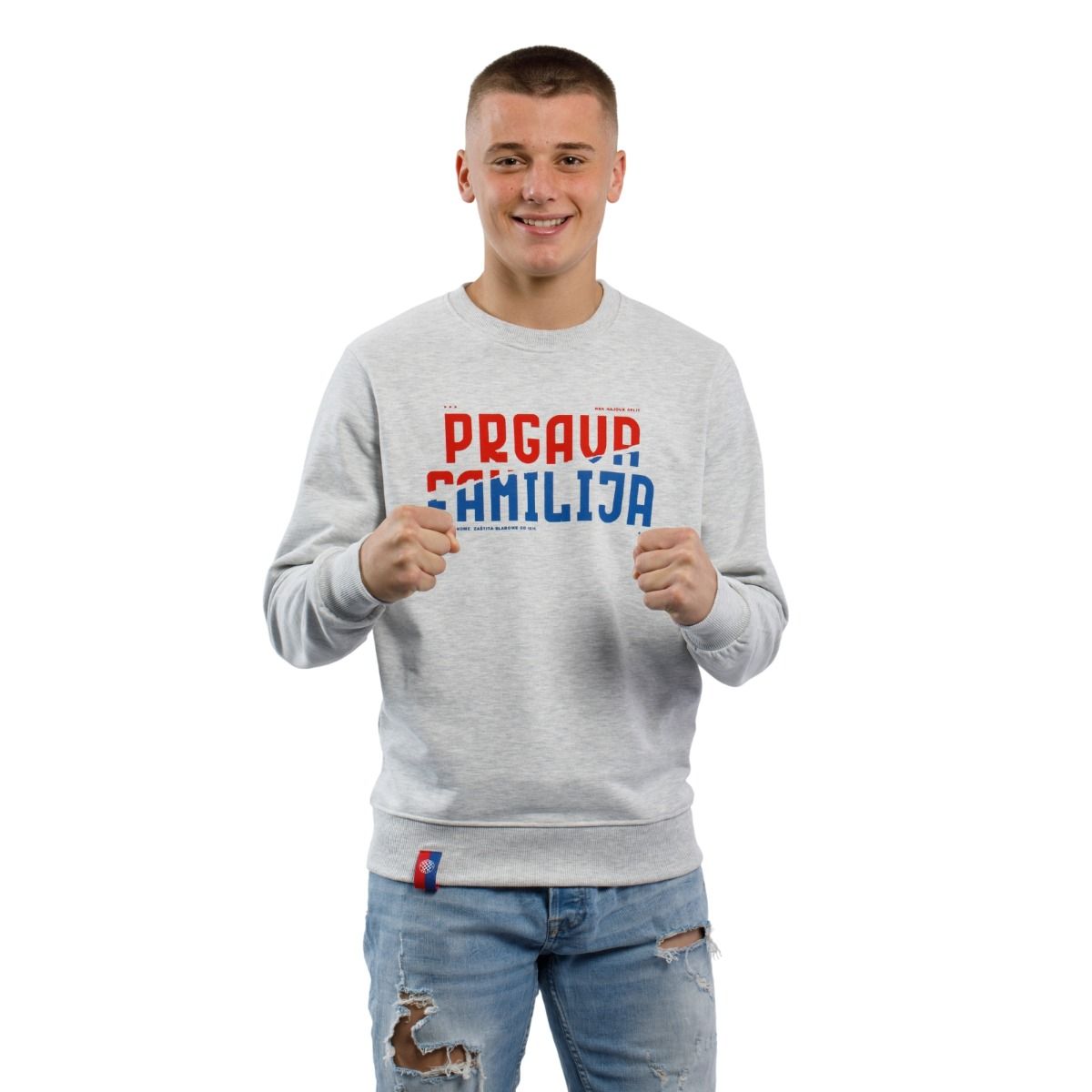 Hajduk majica dugi rukav Prgava Familija, siva