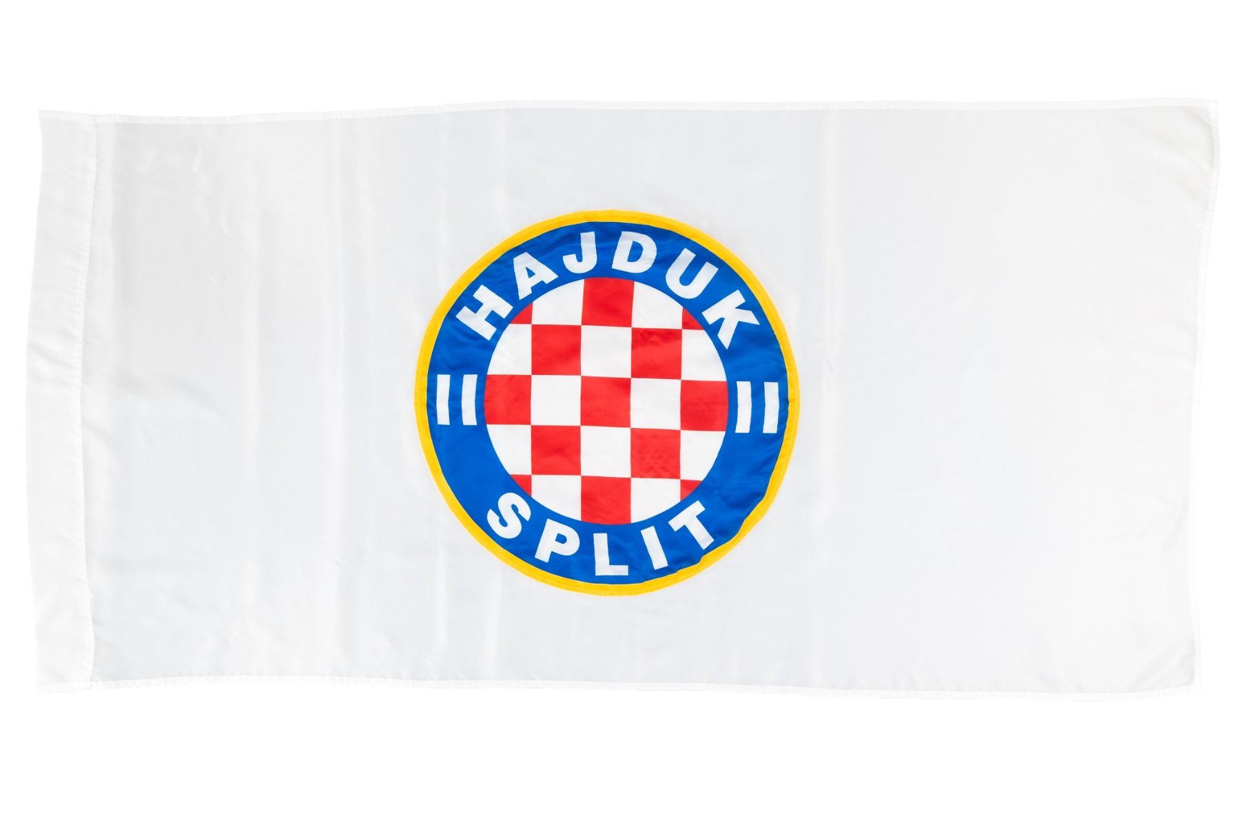 Zastava Hajduk, svila, 150x75 cm, bijela