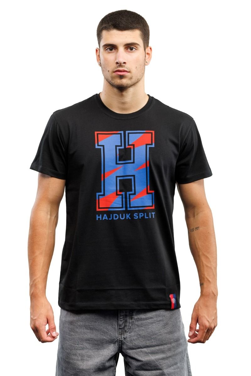 Hajduk majica Hereditas, kratki rukav, crna (crveno/plavo H)