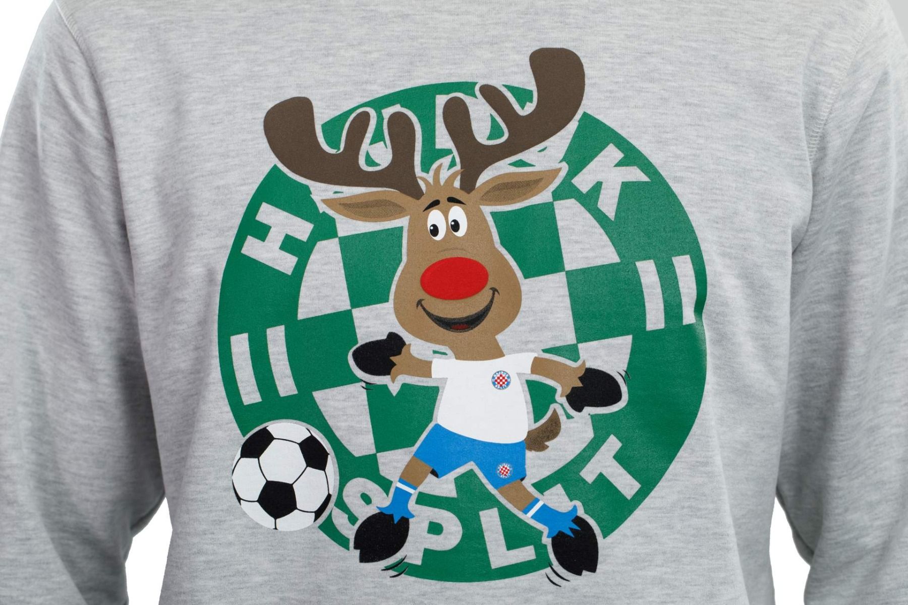 Hajduk majica Božićna dugi rukav Sob, siva
