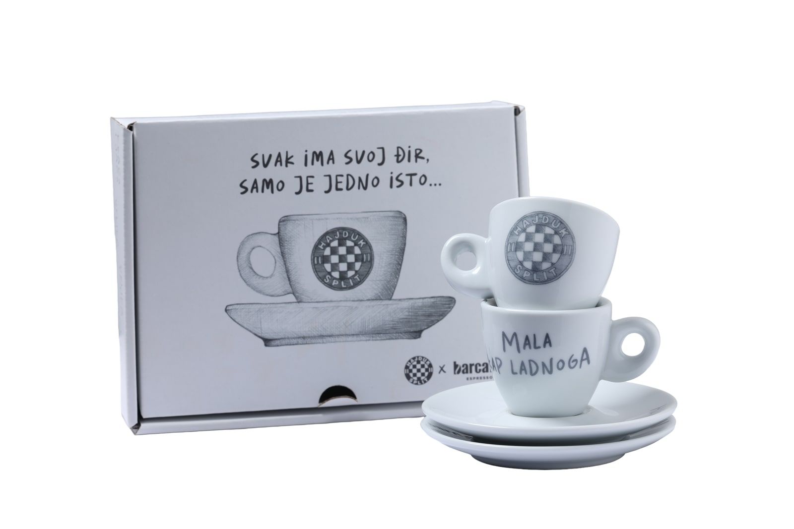 Set šalica za kavu Hajduk&Barcaffe, espresso, 2kom