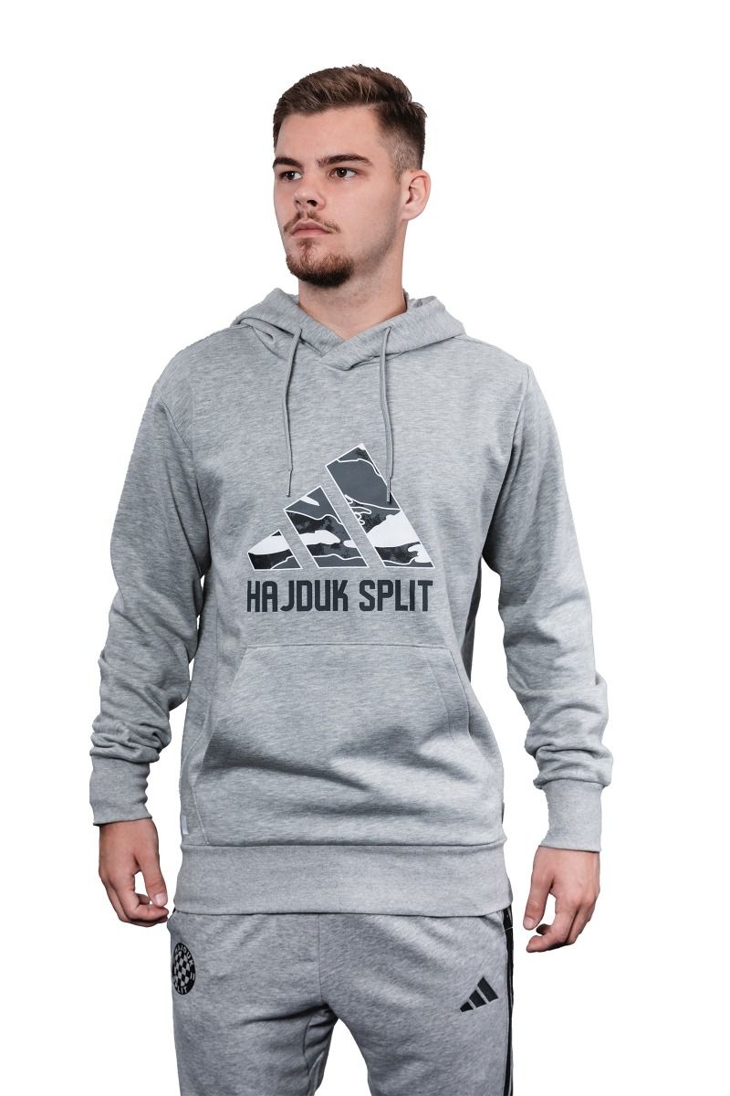 adidas majica dugi rukav s kapuljačom, Hajduk M CAMO 3B HD, siva