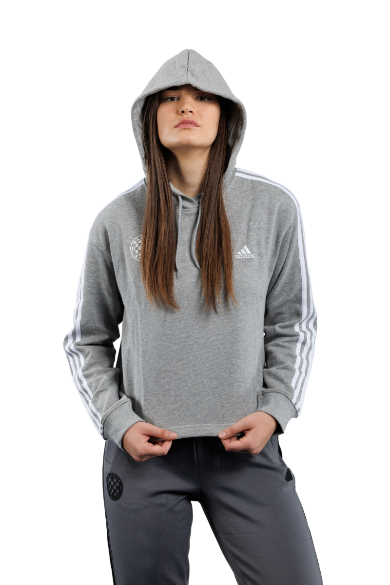 adidas ženska majica dugi rukav s kapuljačom, Hajduk W 3S FT CR HD, mgreyh