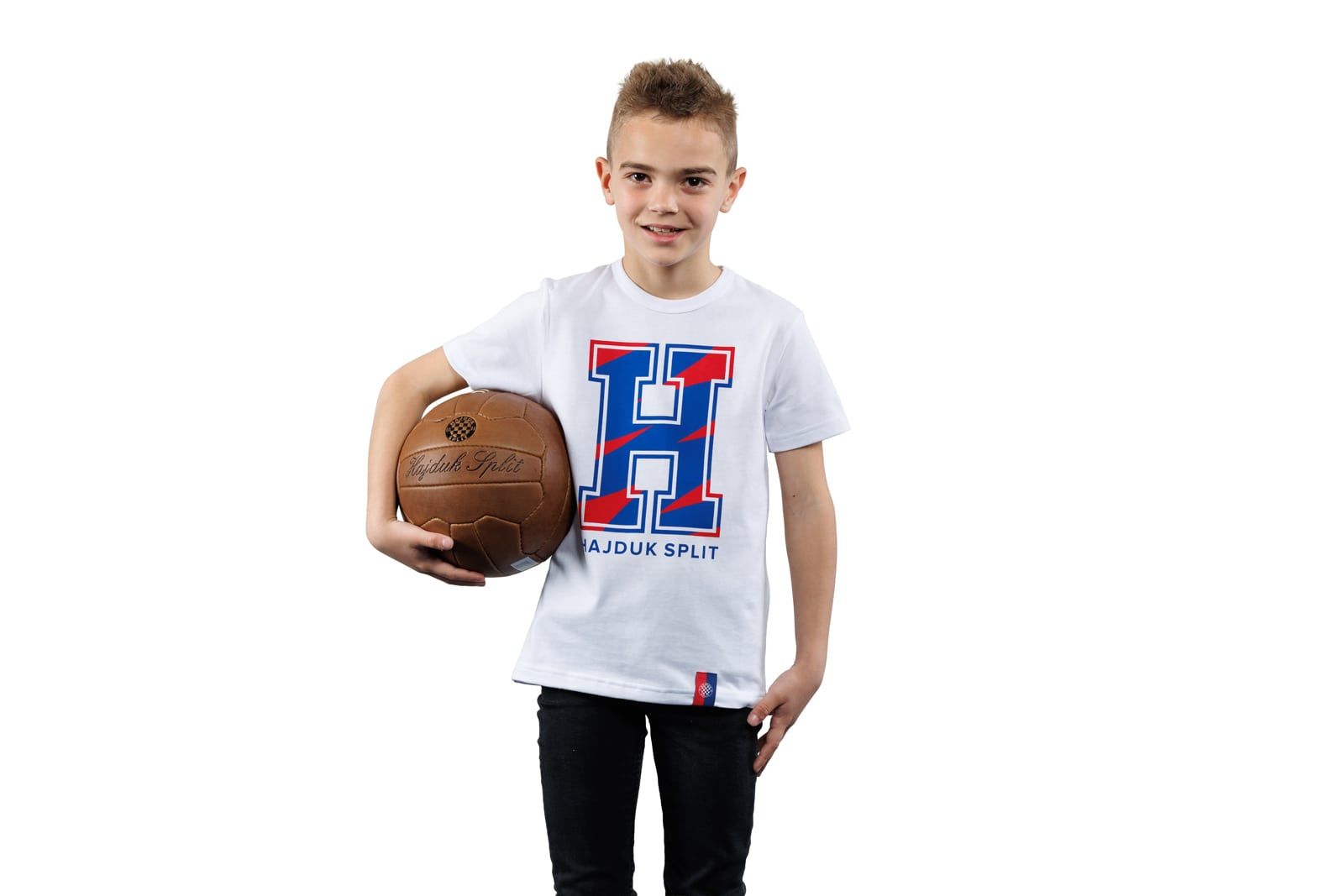 Hajduk dječja majica Hereditas, kratki rukav, bijela (crveno/plavo H)
