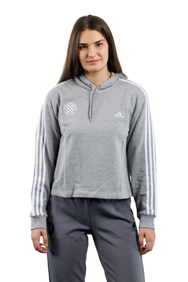 adidas ženska majica dugi rukav s kapuljačom, Hajduk W 3S FT CR HD, mgreyh