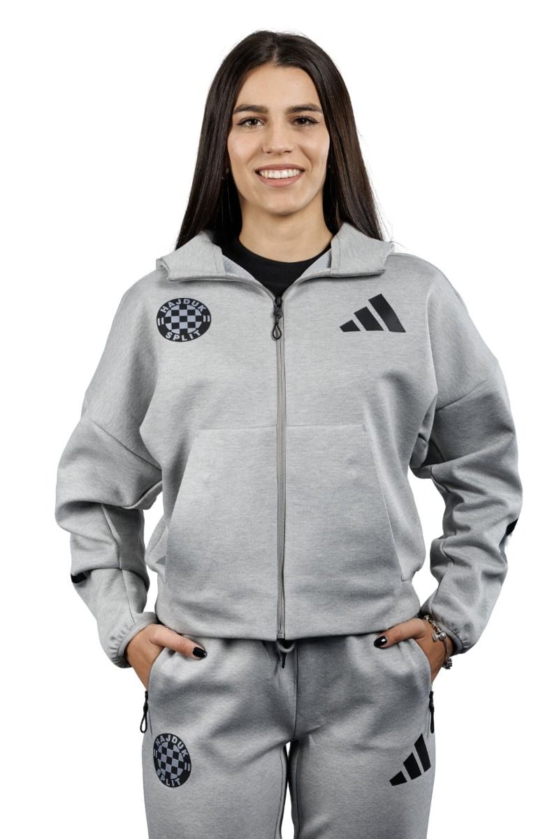 adidas ženska majica s kapuljačom full zip, Hajduk W Z.N.E. FZ, mgreyh