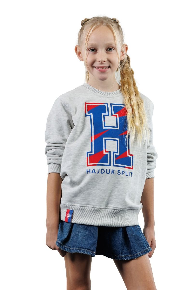 Hajduk dječja majica Hereditas, dugi rukav, siva