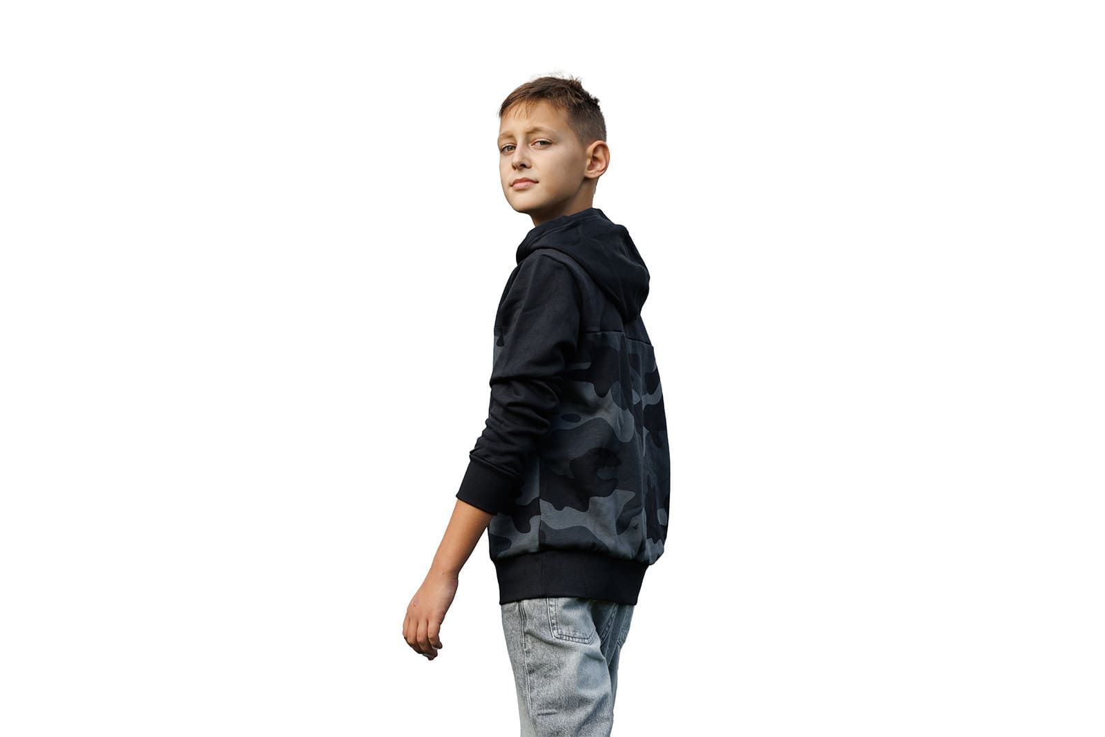 adidas dječja majica dugi rukav s kapuljačom, Hajduk J CAMO FL HD, crna