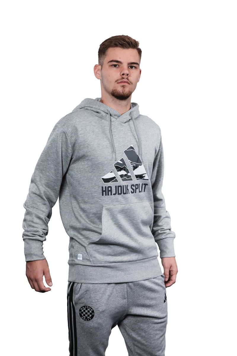 adidas majica dugi rukav s kapuljačom, Hajduk M CAMO 3B HD, siva